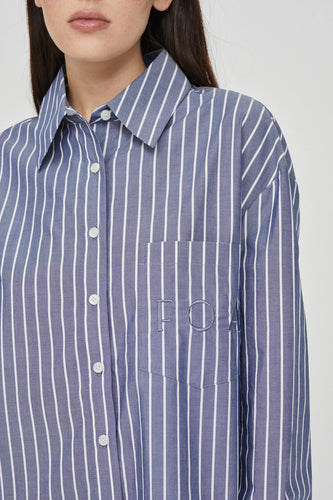 Cotton Poplin Striped Shirt