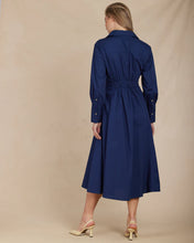 Load image into Gallery viewer, Mattea Cotton Poplin Shirt Dress Marino