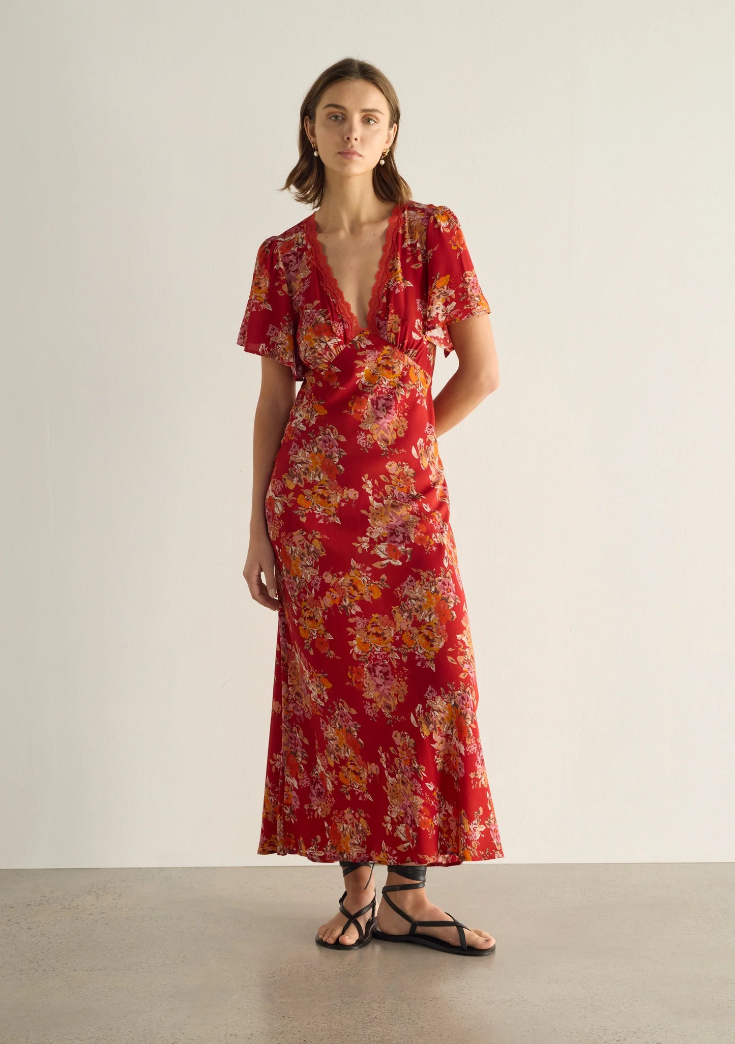 Calais Midi Dress Red / Auguste