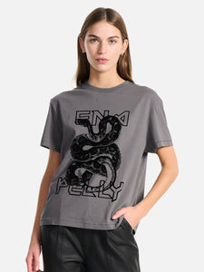 Flocked Python Relaxed Tee | Ena Pelly