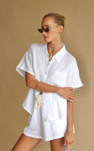 Load image into Gallery viewer, Cove Linen Shirt Set Snow | Araminta James