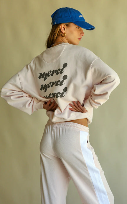 Merci Sweatshirt Dusty Rose | Araminta James