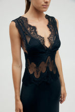 Load image into Gallery viewer, Visions Lace Deep V Maxi Dress, Ebony | Third Form