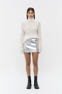 Musier Leather Mini Skirt Silver | Friend of Audrey