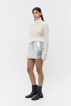 Load image into Gallery viewer, Musier Leather Mini Skirt Silver | Friend of Audrey