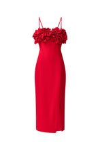 Load image into Gallery viewer, Lila Fitted Midi Dress in Red | Elliatt
