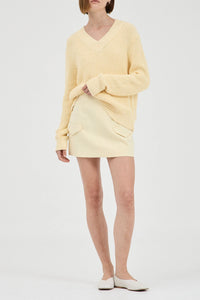 The Cotton Cashmere V-Neck, Butter | Friend of Audrey