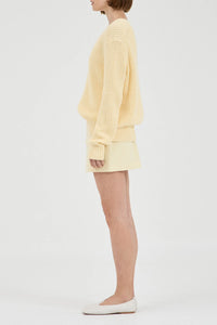 The Cotton Cashmere V-Neck, Butter | Friend of Audrey