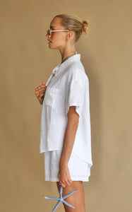 Cove Linen Shirt Set Snow | Araminta James