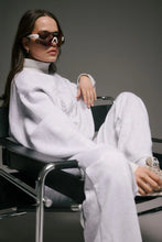 Load image into Gallery viewer, AJ Crest Turtleneck Sweatshirt, Cloud | Araminta James