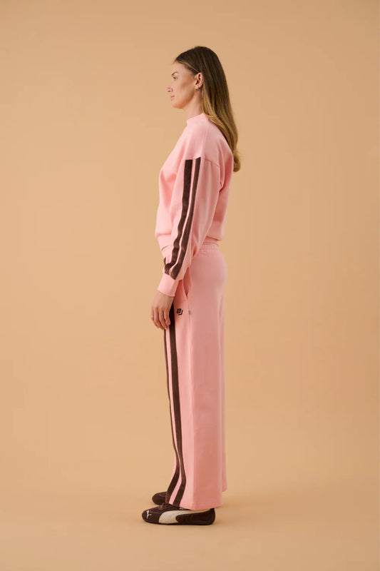 AJ Logo Stripe Trackpant, Rose Quartz | Araminta James