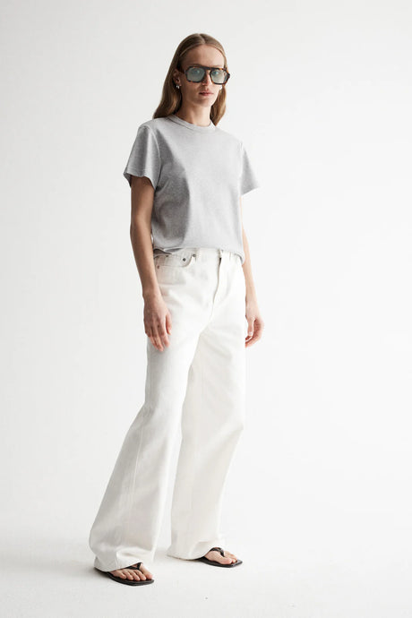 Mia Grey Marle Cotton Tee | Elka Collective