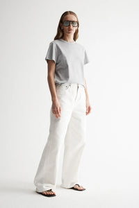 Mia Grey Marle Cotton Tee | Elka Collective