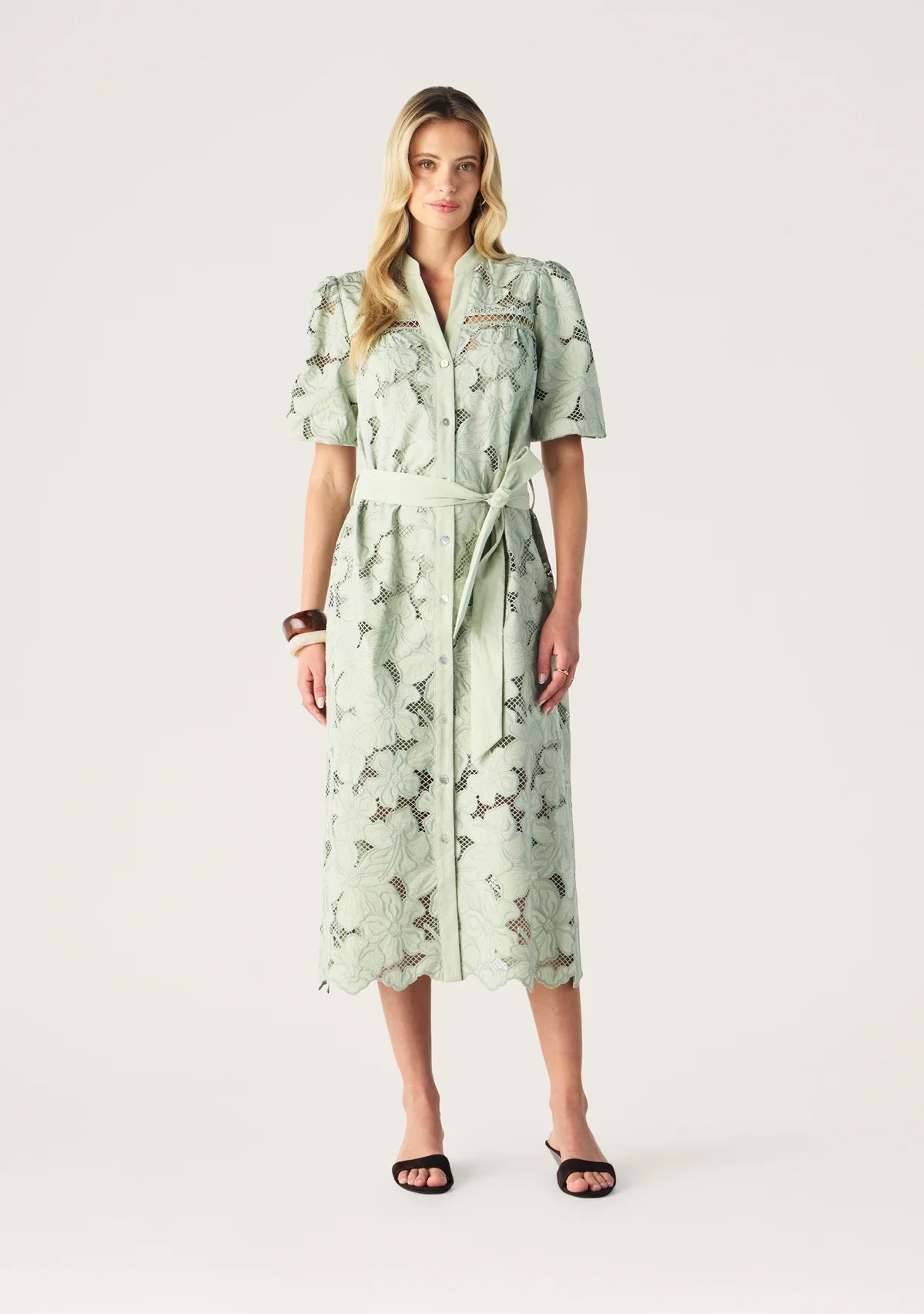 Whisper Embroidery Shirt Dress | MOS