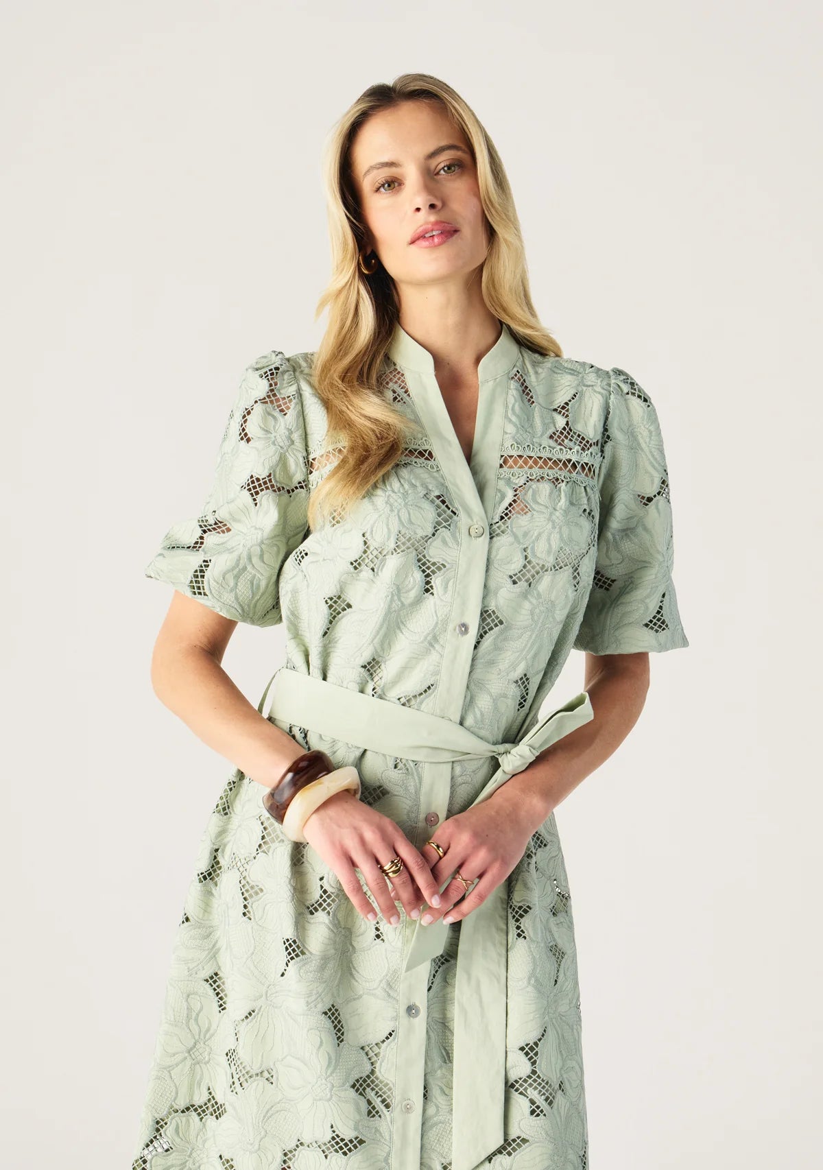 Whisper Embroidery Shirt Dress | MOS