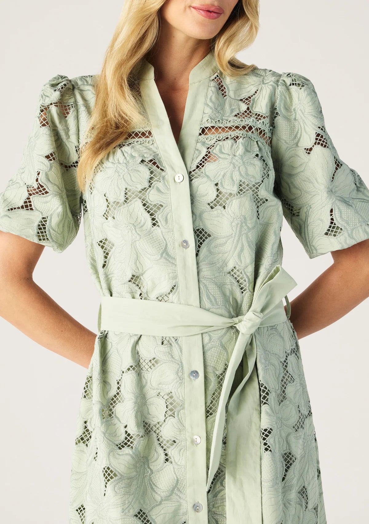 Whisper Embroidery Shirt Dress | MOS