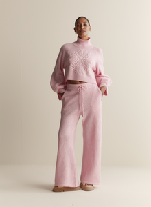 Elizabeth Wool Quilt Knit Pant, Dahlia Marle | Joslin