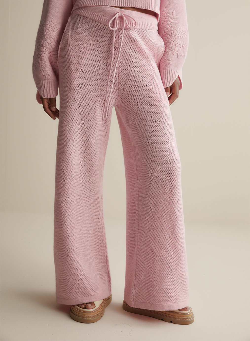Elizabeth Wool Quilt Knit Pant, Dahlia Marle | Joslin