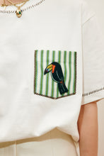 Load image into Gallery viewer, Toucan Tango Embroidered Pocket Tee | Alemais