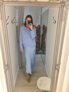 Rhyme Combo Slip Knit Dress, Dawn Blue | Sovere