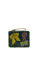 Load image into Gallery viewer, Rosette Beaded Bow Zip Clutch / Alemais