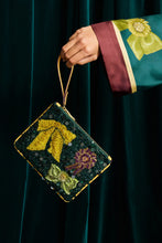 Load image into Gallery viewer, Rosette Beaded Bow Zip Clutch / Alemais
