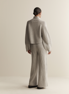 Elizabeth Wool Quilt Knit Pant, Grey | Joslin