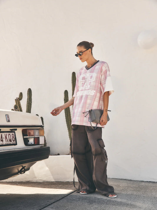 Lunar Jersey Pink Check | Ena Pelly