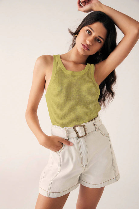 Bronte Linen Tank Fern | Esmaee