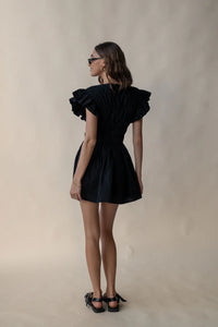 Delfina Mini Dress Noir | Araminta James