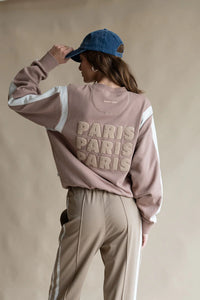 Paris Love Sweatshirt, Tan | Araminta James