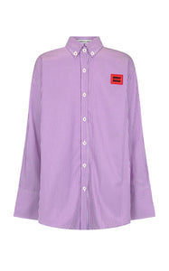 Bisous Cotton Stripe Shirt Violet | Araminta James
