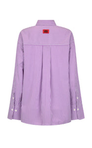 Bisous Cotton Stripe Shirt Violet | Araminta James