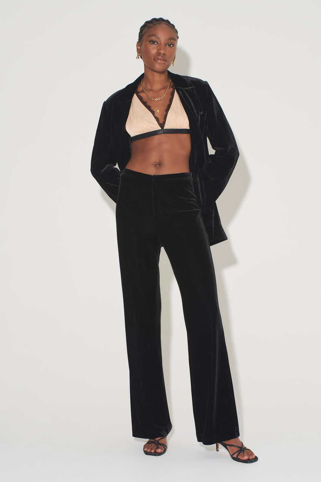 Bowie Velvet Pant, Black | HANSEN & GRETEL