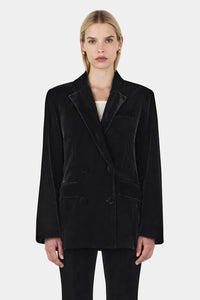 Alistair Velvet Blazer, Black | Hansen & Gretal