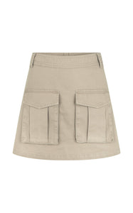 Lottie Drill Mini Skirt, Bark | Araminta James
