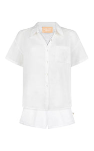 Cove Linen Shirt Set Snow | Araminta James