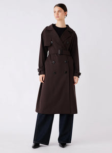 Avenue Trench  Coat Chocolate | Esmaee