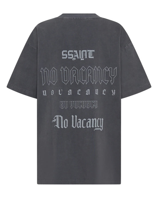 No Vacancy Tee Charcoal Acid Wash  | SŚAINT