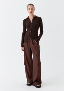Loren Knit Cardigan Bark / Morrison