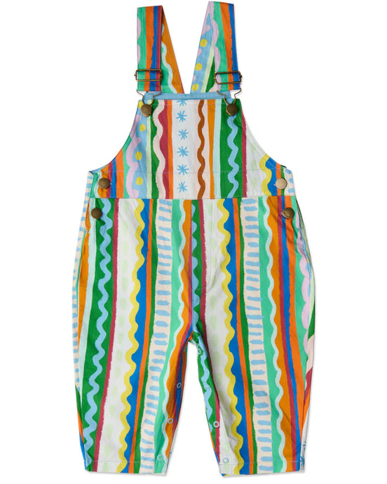 Beach Patterns Baby Cotton Drill Overalls | Kip & Co