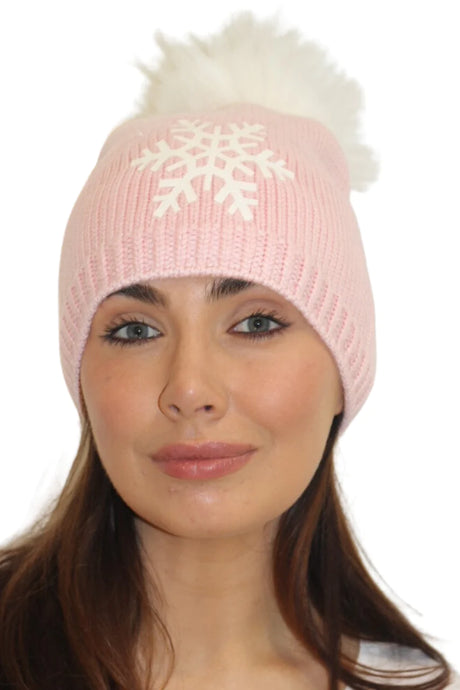 Snuxe Luxe SNOWFLAKE Beanie Soft Pink / Snuxe