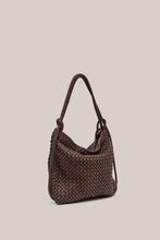 Load image into Gallery viewer, Woven Bella Dark Chocolate 2 in 1 Convertible Backpack Tote | Vestirsi