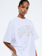 Load image into Gallery viewer, Blue Collegiate Tee, White Marle | Ena Pelly