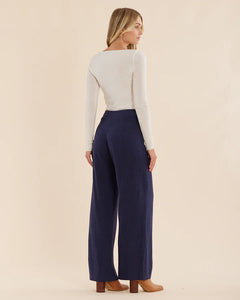 Chelsea Straight Leg Pant - Navy | Amelius