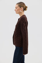 Load image into Gallery viewer, Big Cable Cardi Chocolate | Iris &amp; Wool