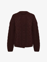 Load image into Gallery viewer, Big Cable Cardi Chocolate | Iris &amp; Wool