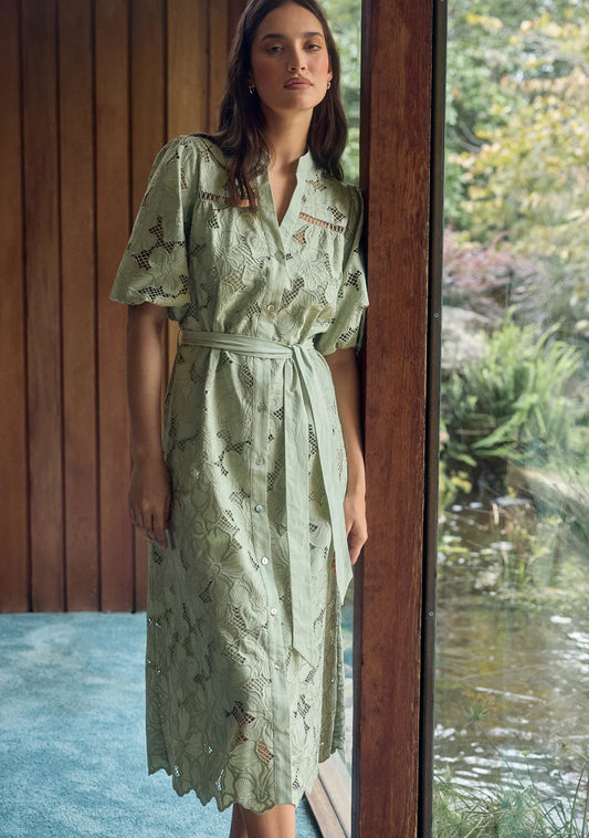 Whisper Embroidery Shirt Dress | MOS
