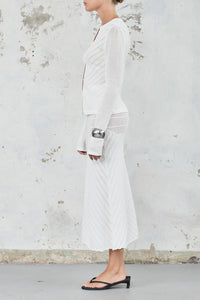 The Fine Crocket Knit Cardigan White / Friend of Audrey