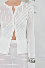 Load image into Gallery viewer, The Fine Crocket Knit Cardigan White / Friend of Audrey